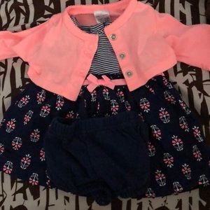 Dress with diaper cover and jacket